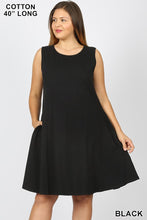 Load image into Gallery viewer, Sleeveless Cotton Dress with side pockets
