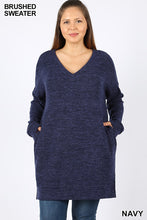 Load image into Gallery viewer, Brushed Oversized sweater with side pockets
