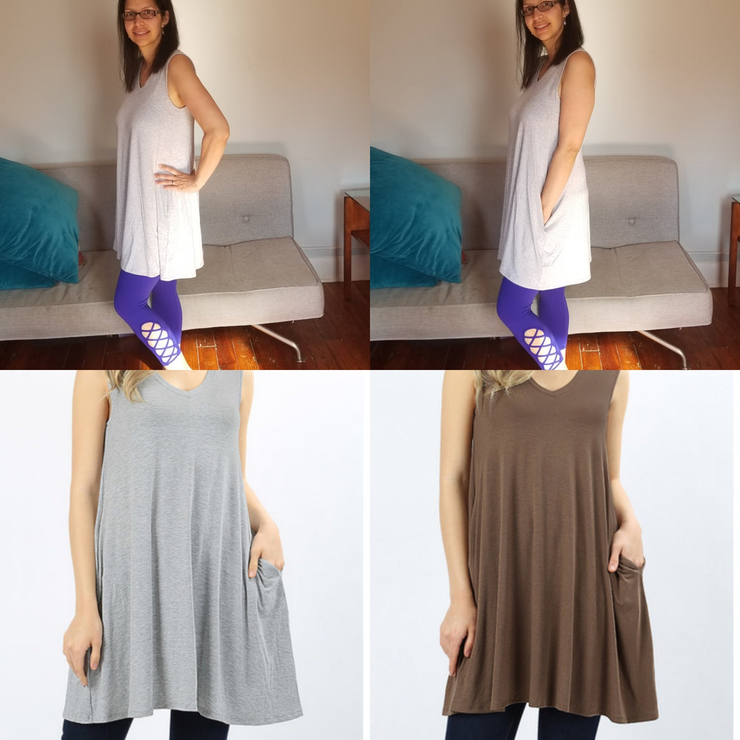 Sleeveless Tunic/Dress with side pockets